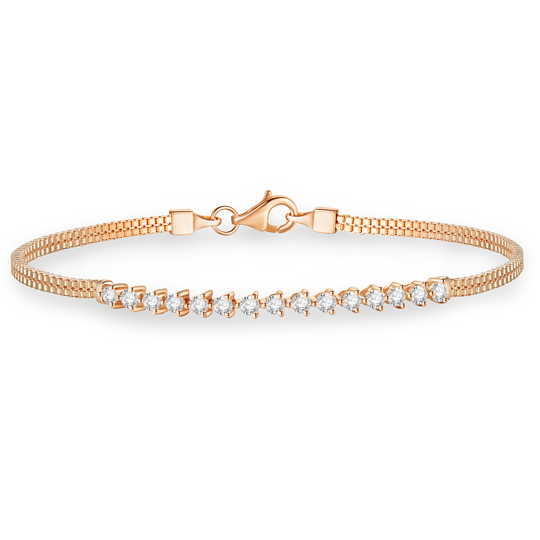 Lee Hwa Jewellery Gloria 18K Rose Gold Bracelet with Diamond